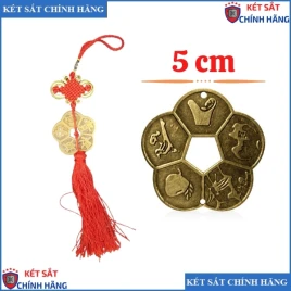 Đồng Tiền Hoa Mai Bằng Đồng - May Mắn Tài Lộc