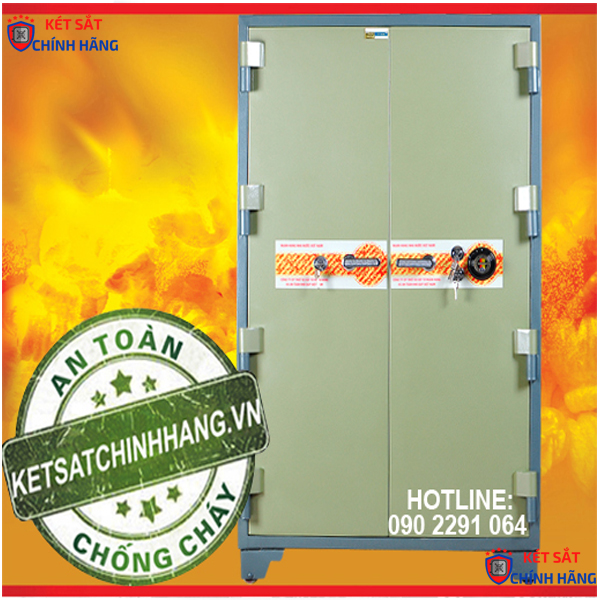 Két Sắt Ngân Hàng BMC K800 Hai Cánh Chống Cháy An Toàn Hợp Kim 60 Tháng