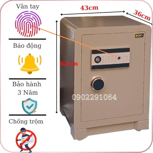 Két sắt Bofa 60DY vân tay điện tử thép đúc nguyên tấm