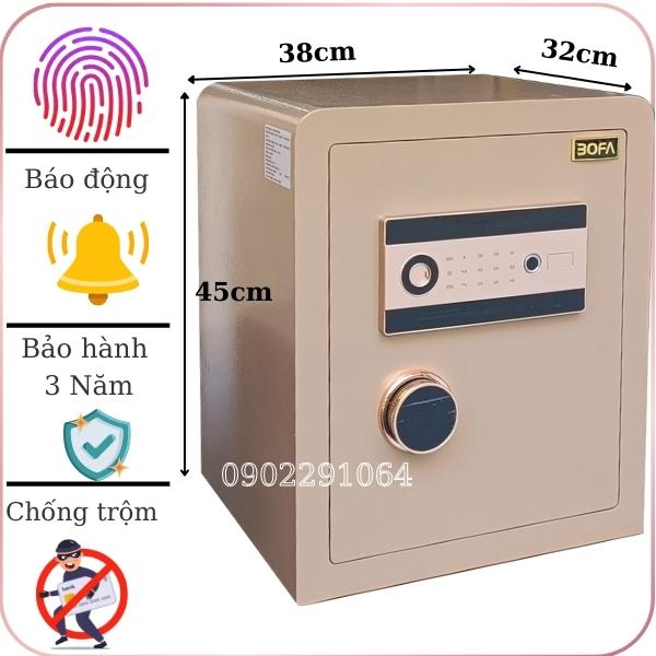 Két Sắt Bofa Luxury 45DY: Thép Nguyên Tấm, Vân Tay An Toàn, Bảo Hành 3 Năm