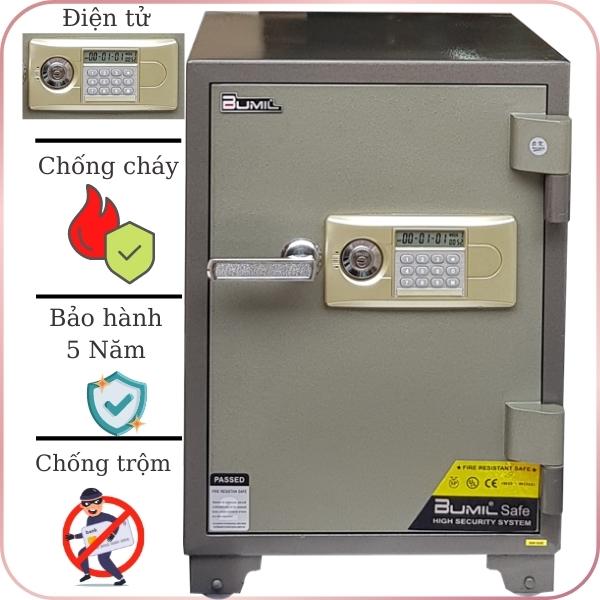 Két Sắt Chống Cháy Bumil BM100-DIGI: Bảo Mật Cao, Thép Nguyên Khối, 5 Năm BH