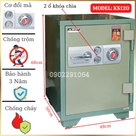 Két Sắt Chống Cháy KS120 Hòa Phát - Bảo Mật 3 Cấp Độ An Toàn Tuyệt Đối