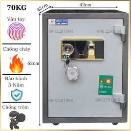 Két sắt Việt Nhật VN58VT Chống Cháy Vân Tay, Thép 2 Lớp Cao Cấp