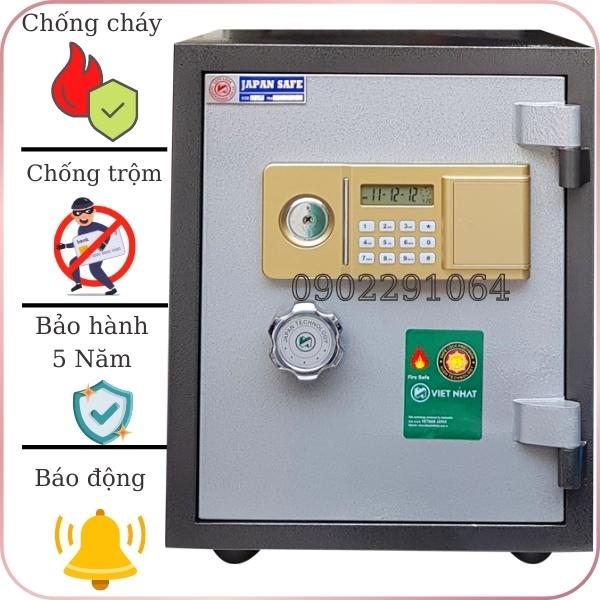 Két Sắt Điện Tử Chống Cháy Việt Nhật VN33DT - Thép Đúc Hai Lớp, Tính Năng Báo Động