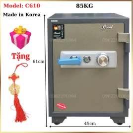 Booil BS-C610: Két Sắt Chống Cháy Thép Đúc Hàn Quốc, Đổi Mã Dễ Dàng
