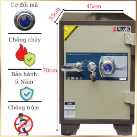 Két Sắt Trusafe TH140DM Hàn Quốc Khóa Cơ Đổi Mã Chống Cháy An Toàn