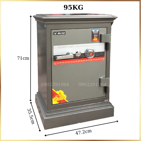 Két Sắt Hòa Phát KS36 Chống Cháy, Khóa Cơ Đổi Mã, Chất Liệu Thép