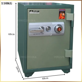 Két Sắt Hòa Phát KS110K1C1: Bảo Mật Chống Cháy, Khóa Đổi Mã, Thép 2 Lớp