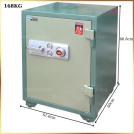 Két Sắt Chống Cháy Hòa Phát KS168K2C1, Thép 2 Lớp, Khóa Cơ, Cho Văn Phòng