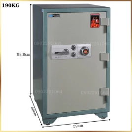 Két Sắt Hòa Phát KS190 K2C1 Chống Cháy, Thép 2 Lớp, Bảo Mật Cao