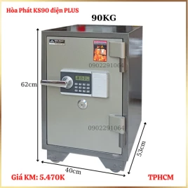 Két Sắt Hòa Phát KS90DM PLUS: Chống Cháy, Chống Trộm, Bảo Hành 3 Năm