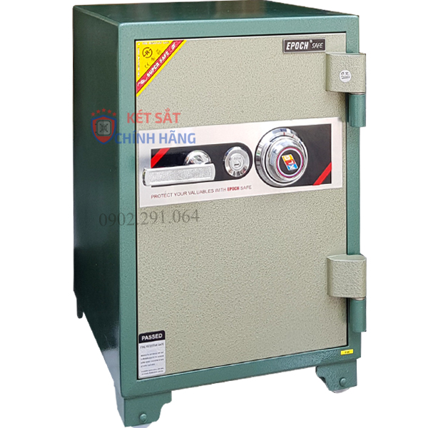 Két Sắt Chống Cháy EPOCH S100 Xanh: Thép Đúc, Khóa Cơ Đổi Mã, Bảo Vệ Tốt