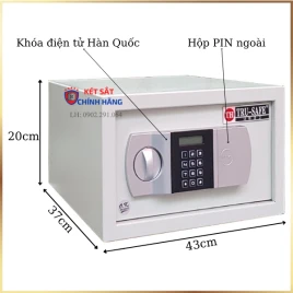 Két Sắt Khách Sạn Trusafe KKS38T Trắng - Bảo Mật Điện Tử, Hàng Chính Hãng