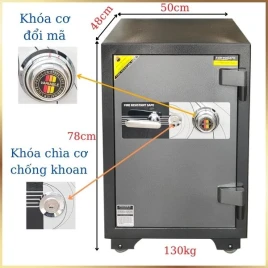 Két Sắt TOKYO TKO78 Chống Cháy Khóa Cơ, Thép Đúc, Bảo Mật Tuyệt Đối