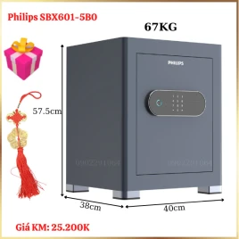 Két Sắt Mini Philips SBX601-5B0 - Bảo Mật Vân Tay Cao Cấp, Chất Liệu Thép Đúc