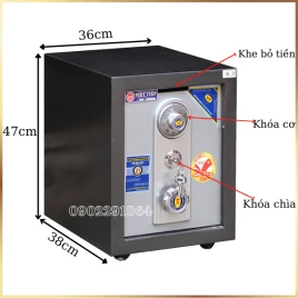 Két Sắt Mini Việt Tiệp VK47 Thép 2 Lớp An Toàn Chống Trộm, Khe Tiền Tiện Dụng