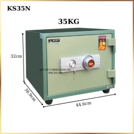 Két Sắt Mini Hòa Phát KS35N Chống Cháy Khóa Cơ - An Toàn, Chất Liệu Tinh Xảo