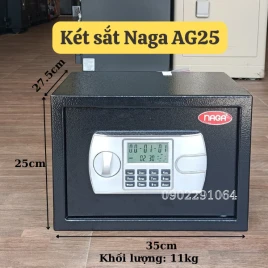 Két Sắt Mini NAGA AG25: Thép Cao Cấp, Khóa Điện Tử, Bảo Hành 36 Tháng