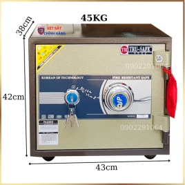 Két Sắt Trusafe HQ63DM: Chống Cháy 2000°C, Khóa Cơ Đổi Mã, Bảo Hành 5 Năm