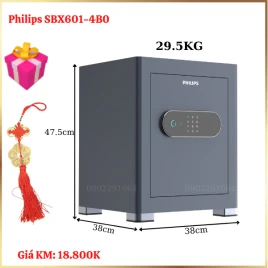 Két Sắt Mini Philips SBX601-4B0: Thép Nguyên Khối, Vân Tay Điện Tử Cao Cấp