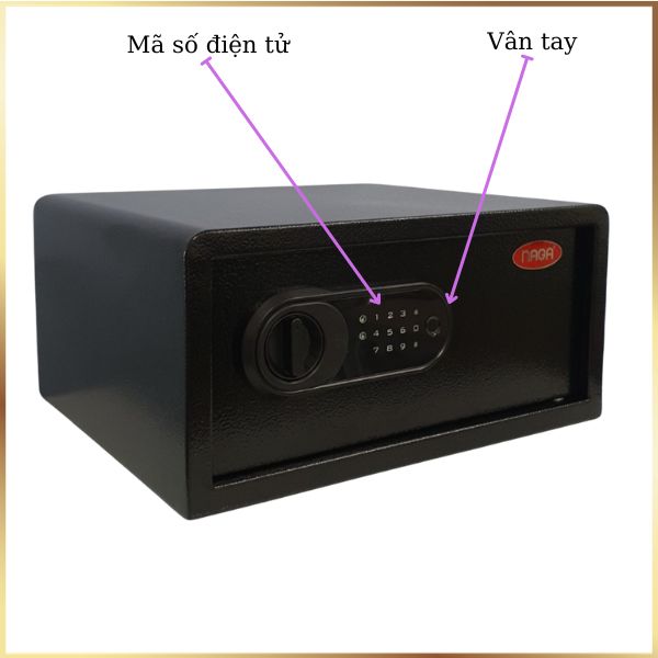 Két sắt vân tay điện tử Naga BG200LT thép cao cấp an toàn cho gia đình, khách sạn