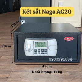 Két Sắt Mini NAGA AG20LT: Thép Chất Lượng, Khóa Điện Tử, Đen Cao Cấp