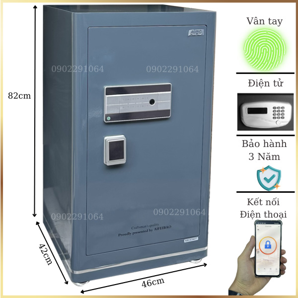 Két Sắt AFB HK-A1D-80HM Xanh Ngọc: Vân Tay Điện Tử An Toàn Cao Cấp
