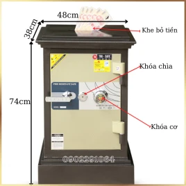 Két Sắt Trusafe KN90KC: Thép 2 Lớp, Khóa Cơ, Thả Tiền, Bảo Hành 5 Năm