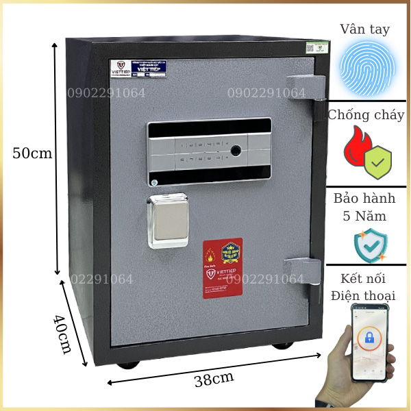 Két Sắt Việt Tiệp KW52FE: Chống Cháy, Vân Tay, Kết Nối Điện Thoại, An Toàn Tối Ưu
