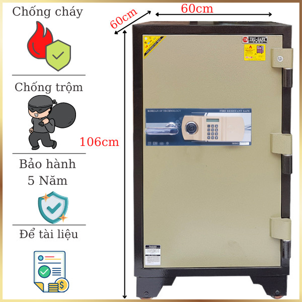 Két Sắt Trusafe E220 Hàn Quốc: Chống Cháy, Khóa Điện Tử, Bền 30 Năm