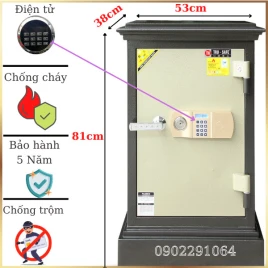 Két sắt điện tử Trusafe E54: Thép đúc chống cháy, bền bỉ, bảo hành 5 năm