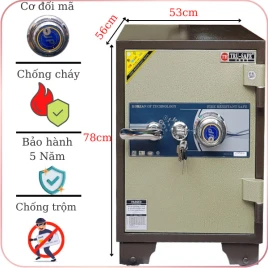 Két Sắt Trusafe TH160 Chống Cháy Khóa Cơ Đổi Mã Cho Văn Phòng An Toàn