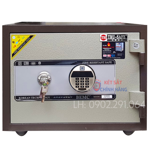 Két Sắt Vân Tay TRusafe HQ80VTDT Chống Cháy, An Toàn Bằng Thép Đúc Hàn Quốc