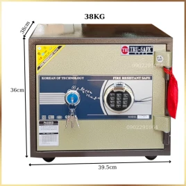 Két Sắt Vân Tay Mini Trusafe HQ38VTDT Hàn Quốc Chống Cháy Hiện Đại 2023