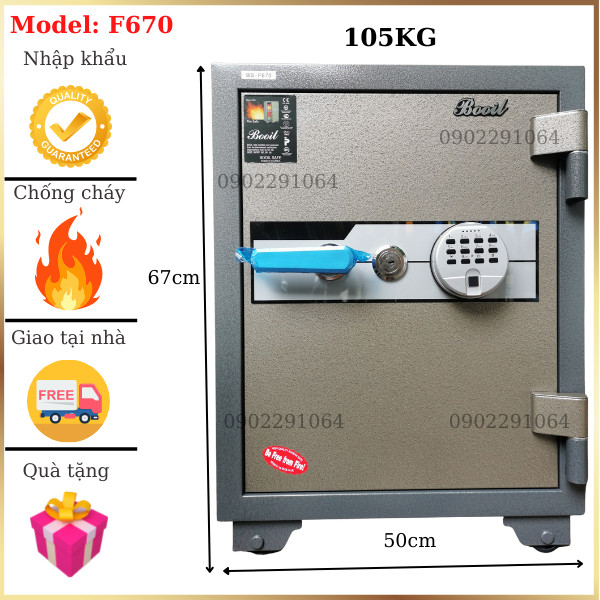 Két Sắt Vân Tay Điện Tử Booil BS-F670, Chống Cháy, Chính Hãng Hàn Quốc
