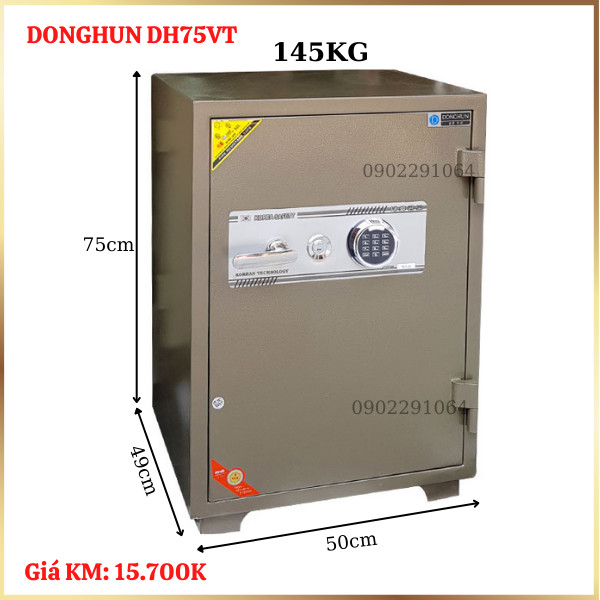 Két Sắt Vân Tay Donghun DH75VT - Thép Đúc Chống Cháy Nổ, Bảo Mật Tối Ưu