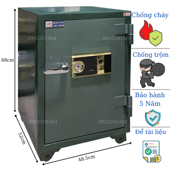 Két Sắt VN88VT Việt Nhật: Chống Cháy, Chống Trộm, Bảo Hành 5 Năm, Chất Liệu Thép