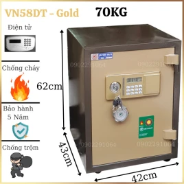 Két Sắt Việt Nhật VN58DT: Thép 2 Lớp, Chống Cháy, Báo Động An Toàn