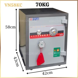 Két Sắt VN58KC Việt Nhật: Thép Chống Cháy, Bảo Mật Cao, Bảo Hành 5 Năm