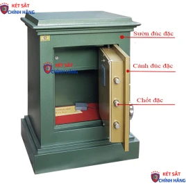 Két Sắt Việt Tiệp KA74 Điện Tử: An Toàn, Chống Cháy, Đúc Đặc, Bảo Hành 5 Năm