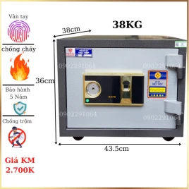 Két Sắt Việt Tiệp Mini KW36VT: Bảo Mật Vân Tay, Chống Cháy, Chính Hãng