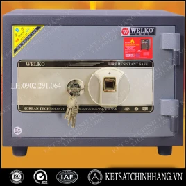 Két Sắt Welko KS80 Vân Tay Chống Cháy, 2000 Độ C, Bảo Hành 5 Năm