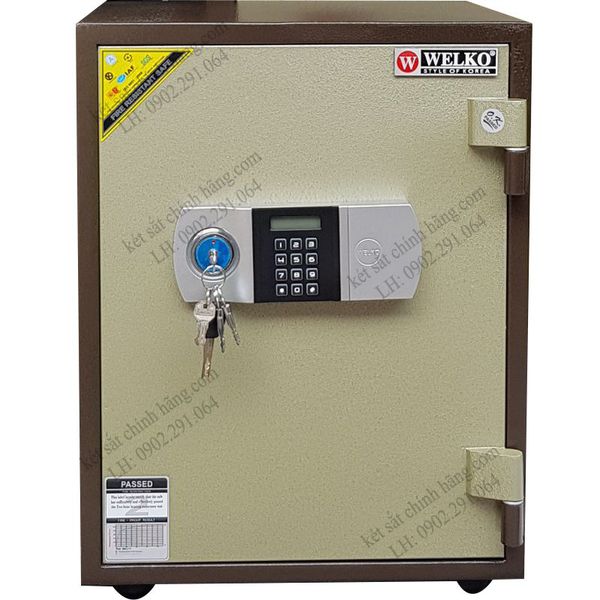Két Sắt Welko KCC55ĐT: Chống Cháy, Khóa Điện Tử, Hợp Kim Bền, An Toàn Gia Đình