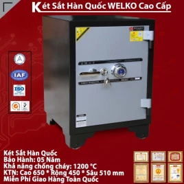 Két Sắt Cánh Đúc Cao Cấp Chống Cháy Chống Trộm Welko KS125 Chất Liệu Thép