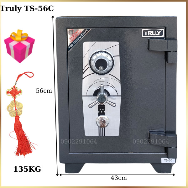 Két Sắt Truly TS56C: Thép Tấm 12 ly, Chống Trộm, Bảo Hành 5 Năm