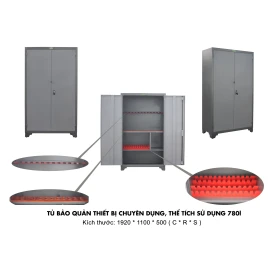 Tủ Đựng Súng Bằng Thép CT3 Chống Gỉ | Kích Thước Lớn | Sơn Ghi